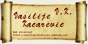 Vasilije Kačarević vizit kartica
